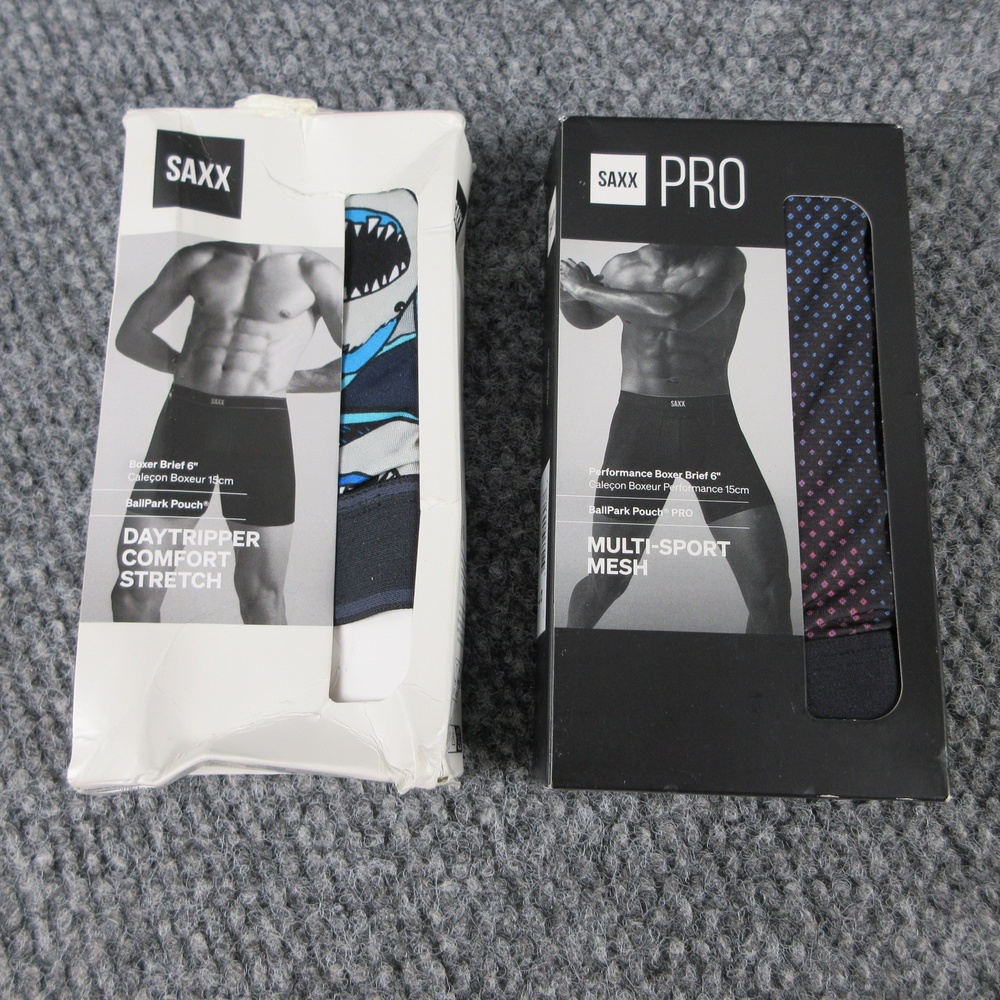 Saxx Boxer Briefs Mens L Multicolor Shark Tank Digi Camo Microfiber 2 Pack NWT